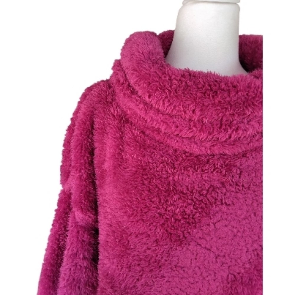 Sundance Sasha Burgundy Fleece Teddy Cowl Neck Pullover Sweater Size Small - Picture 4 of 9
